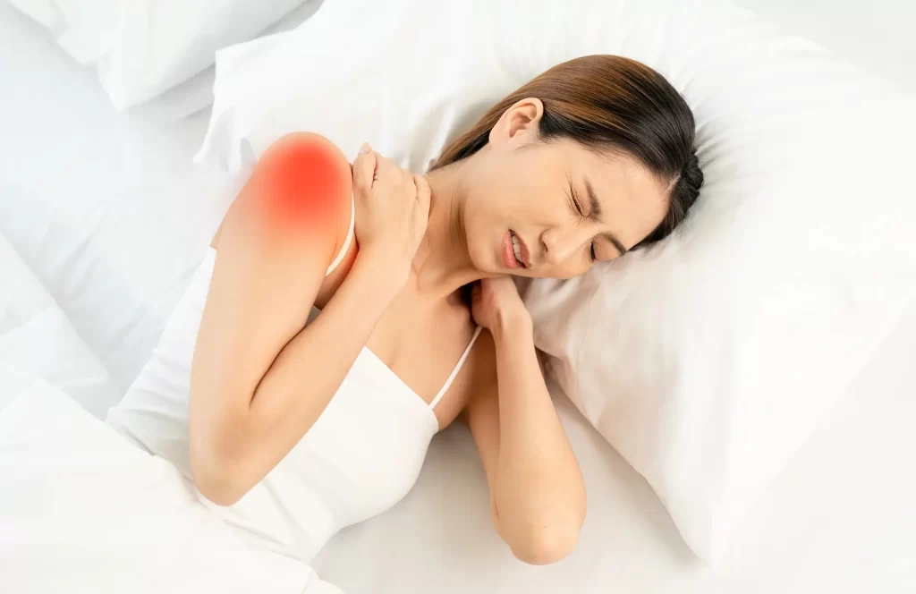 Woman resting during an evening wellness routine